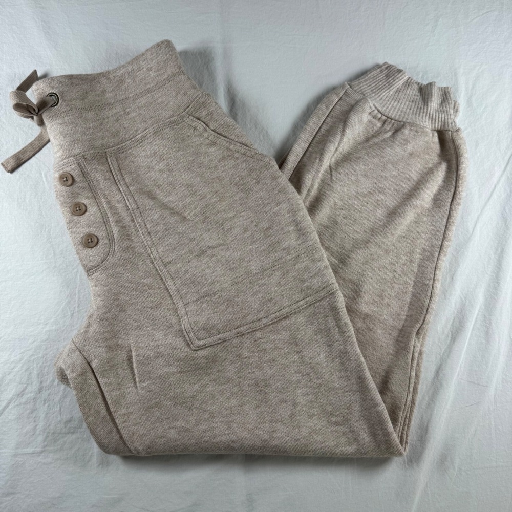 Universal Thread Women's Size S Oatmeal Drawstring High Rise Knit Joggers